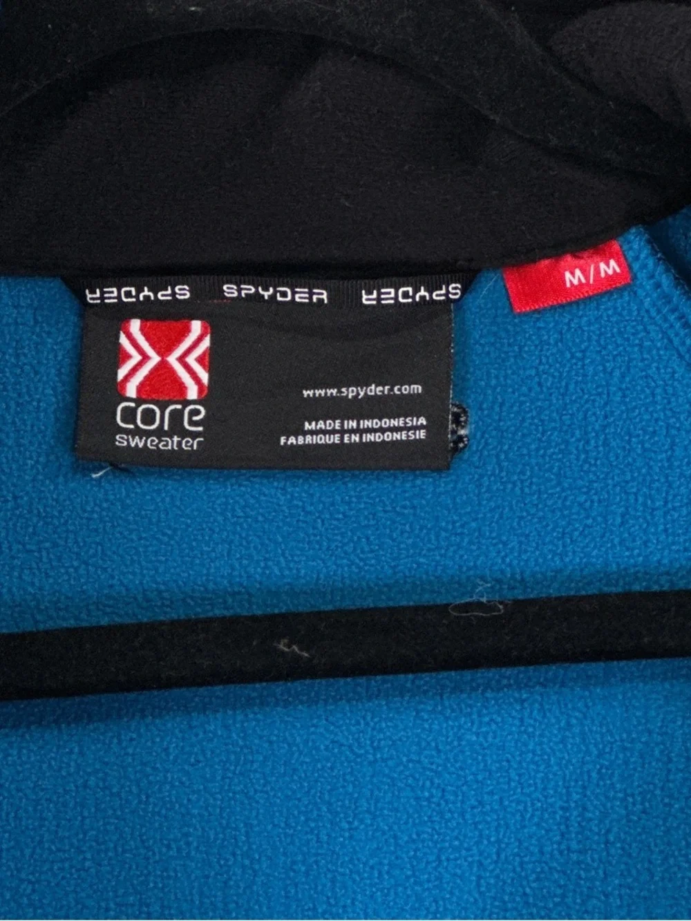 Spyder Outbound Half Zip Core Sweater Mock Neck Knit Fleece Blue Black Mens M